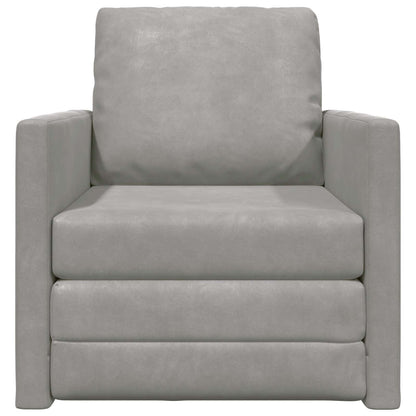 vidaXL Canapé-Lit 60 cm Gris Clair Velours