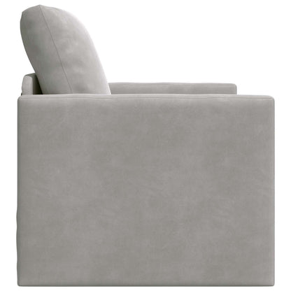 vidaXL Canapé-Lit 60 cm Gris Clair Velours
