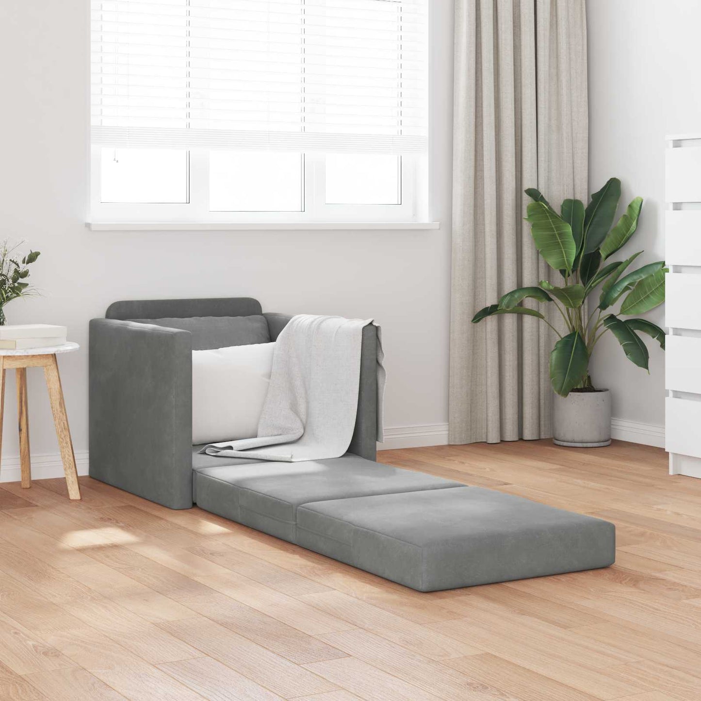 vidaXL Canapé-lit 60 cm Gris foncé Velours