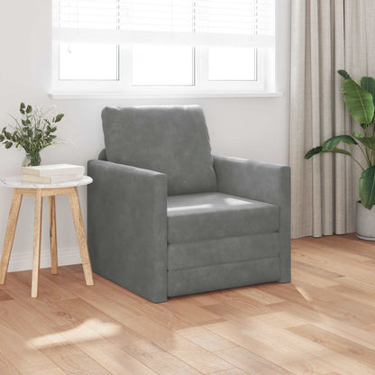 vidaXL Canapé-lit 60 cm Gris foncé Velours