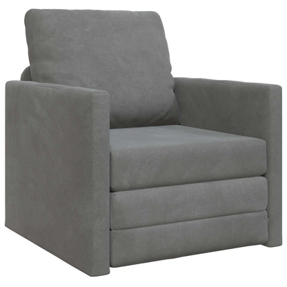 vidaXL Canapé-lit 60 cm Gris foncé Velours