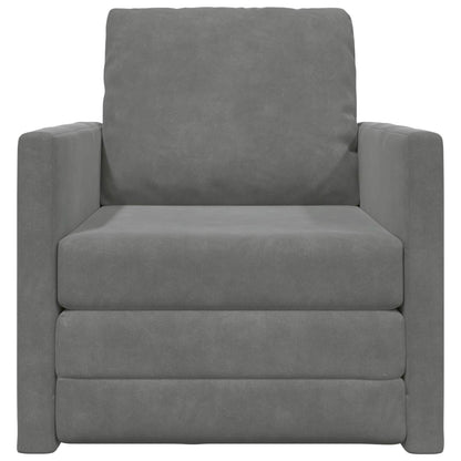 vidaXL Canapé-lit 60 cm Gris foncé Velours