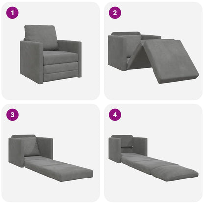 vidaXL Canapé-lit 60 cm Gris foncé Velours