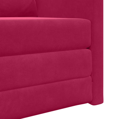 vidaXL Canapé convertible 60 cm Velours Rouge vin