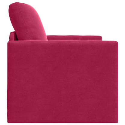 vidaXL Canapé convertible 60 cm Velours Rouge vin
