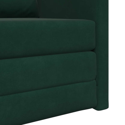 vidaXL Canapé-lit 60cm Velours Vert Foncé