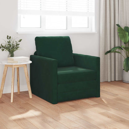 vidaXL Canapé-lit 60cm Velours Vert Foncé