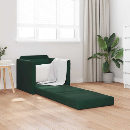 vidaXL Canapé-lit 60cm Velours Vert Foncé