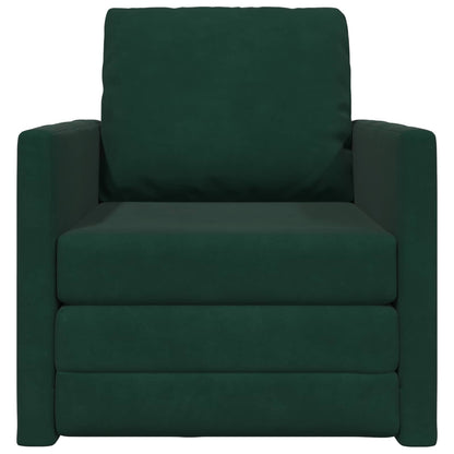 vidaXL Canapé-lit 60cm Velours Vert Foncé