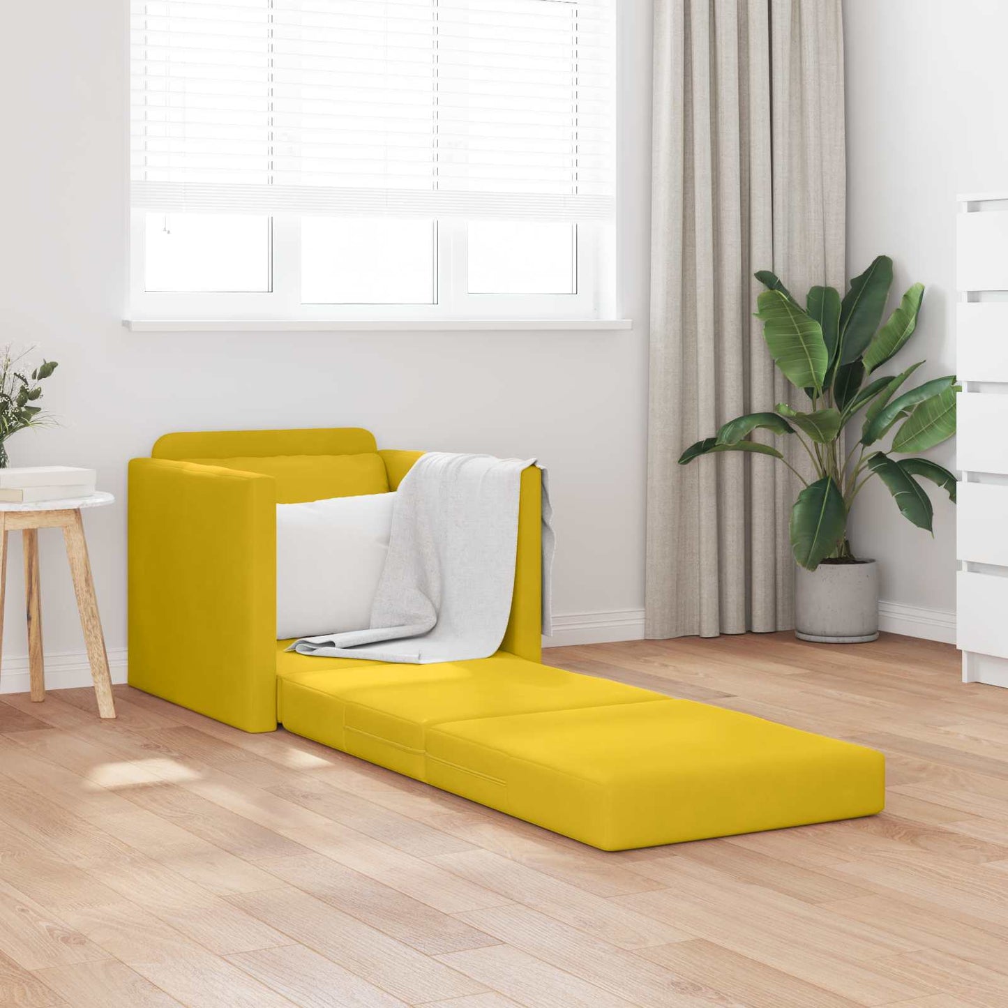 vidaXL Canapé-lit 60 cm Jaune foncé Velours