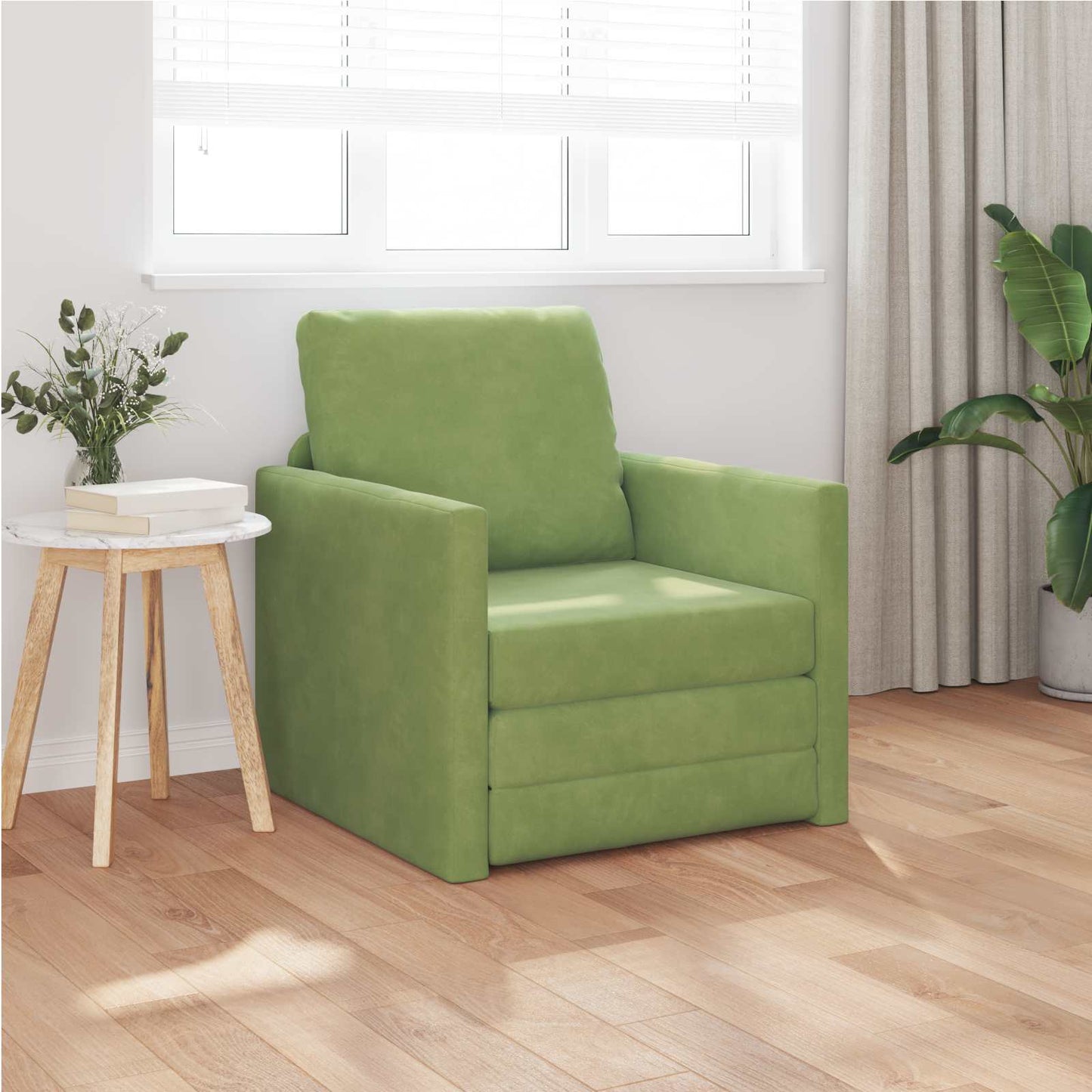 vidaXL Canapé-lit 60cm Vert clair Velours