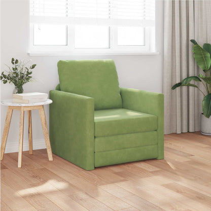 vidaXL Canapé-lit 60cm Vert clair Velours