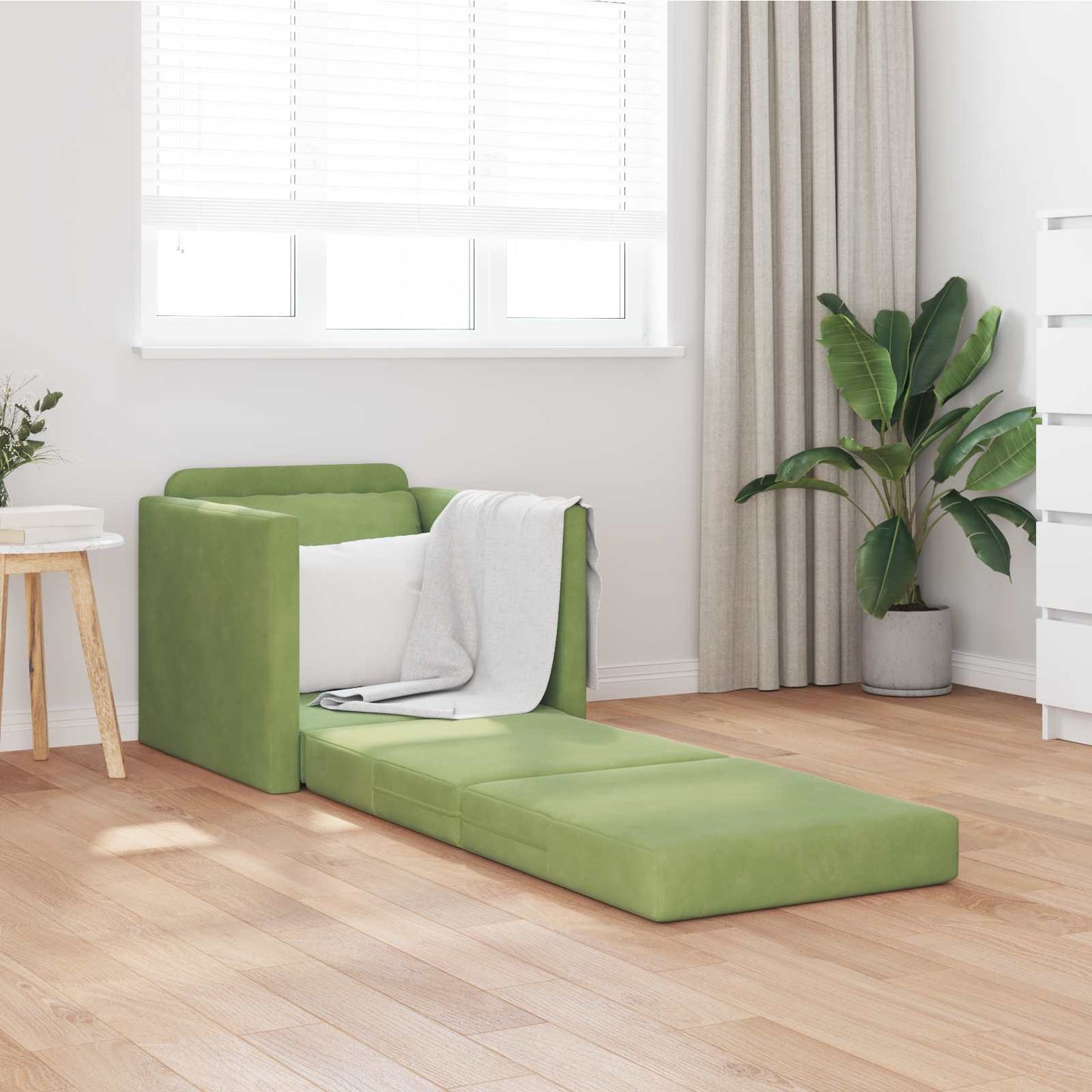 vidaXL Canapé-lit 60cm Vert clair Velours