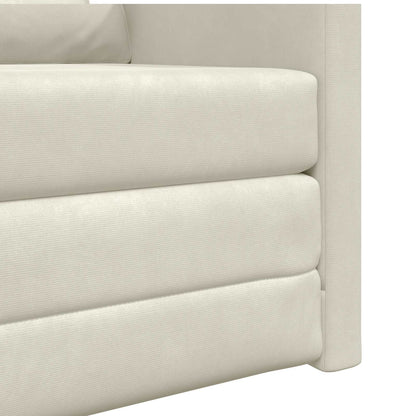 vidaXL Canapé-lit 60 cm Crème Velours
