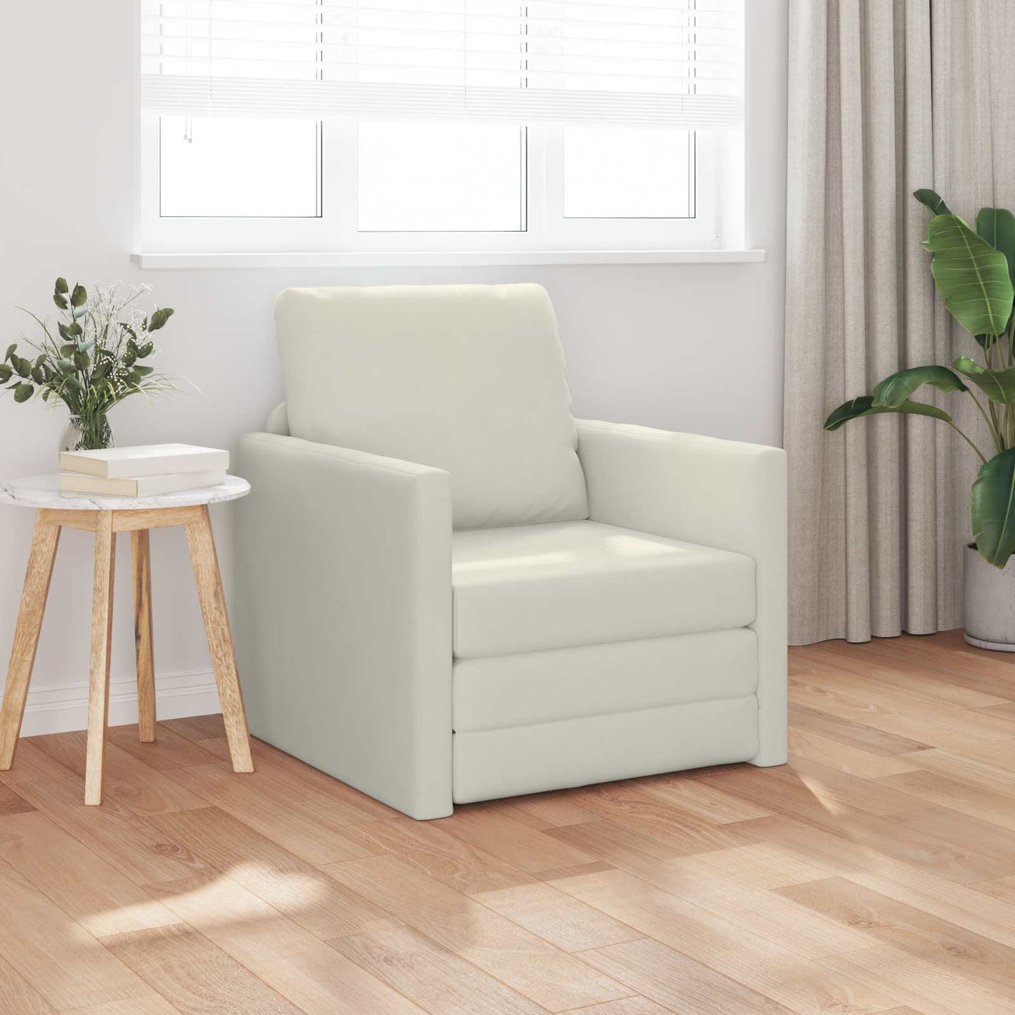 vidaXL Canapé-lit 60 cm Crème Velours