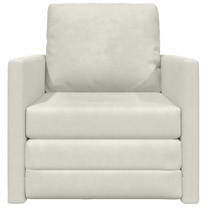 vidaXL Canapé-lit 60 cm Crème Velours