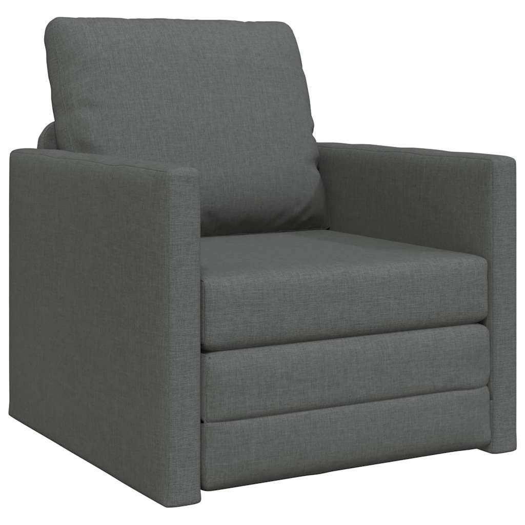 vidaXL Canapé-lit 60 cm Gris foncé Tissu