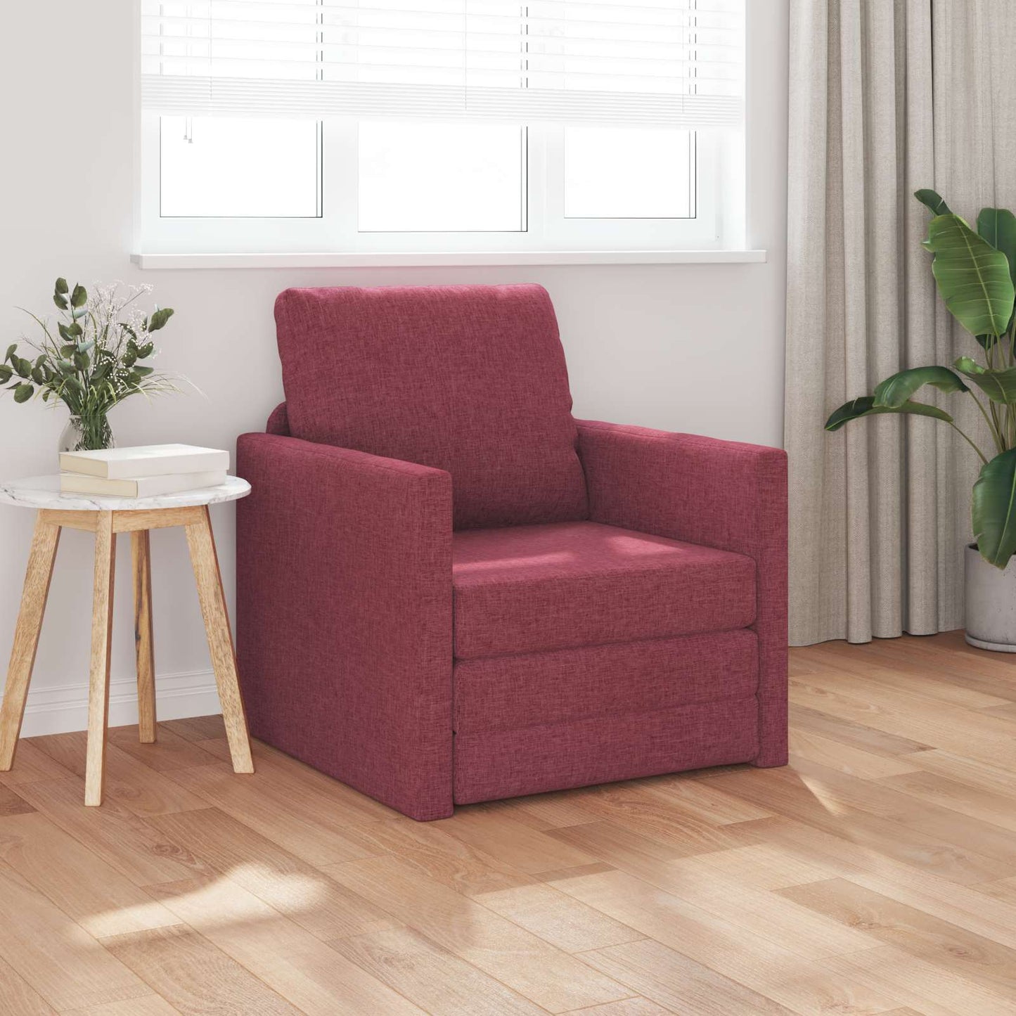 vidaXL Canapé-lit 60 cm Rouge bordeaux Tissu