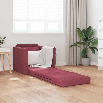 vidaXL Canapé-lit 60 cm Rouge bordeaux Tissu
