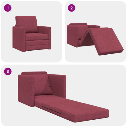 vidaXL Canapé-lit 60 cm Rouge bordeaux Tissu