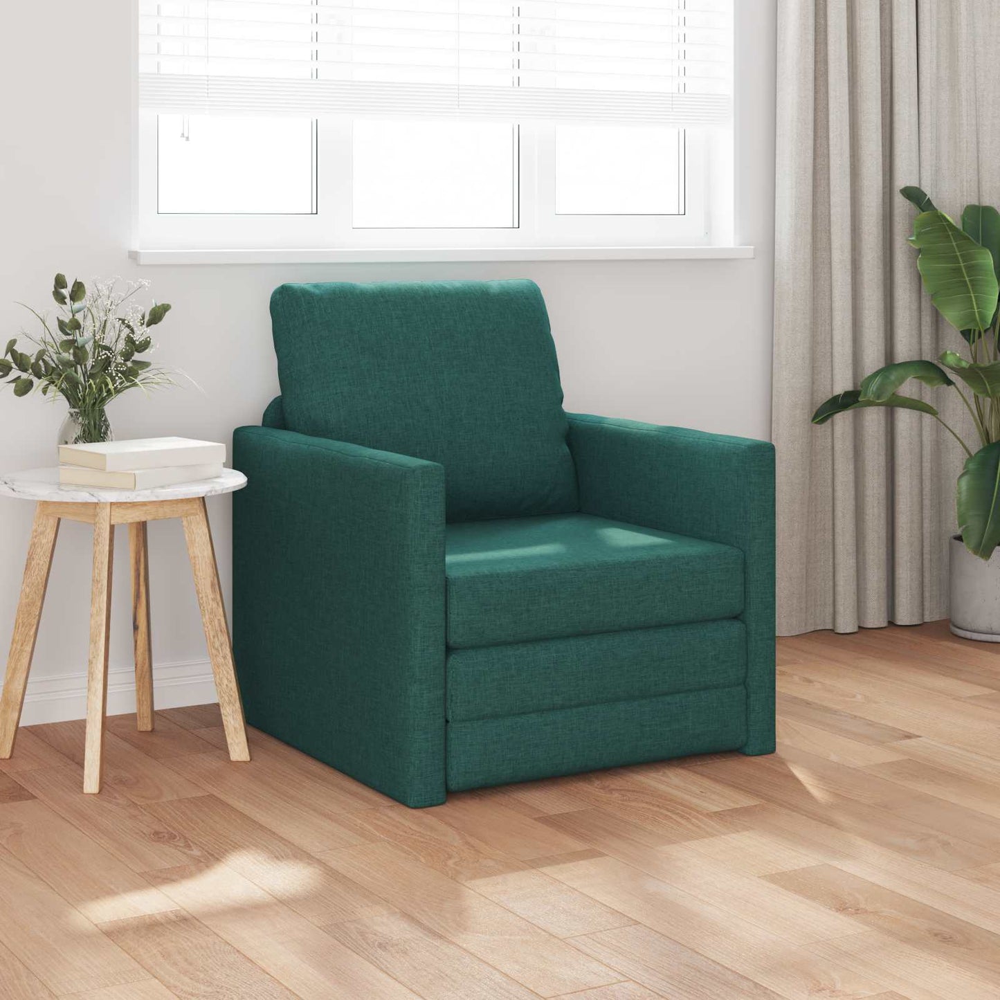 vidaXL Canapé-lit 60 cm Vert foncé Tissu