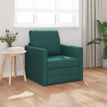 vidaXL Canapé-lit 60 cm Vert foncé Tissu