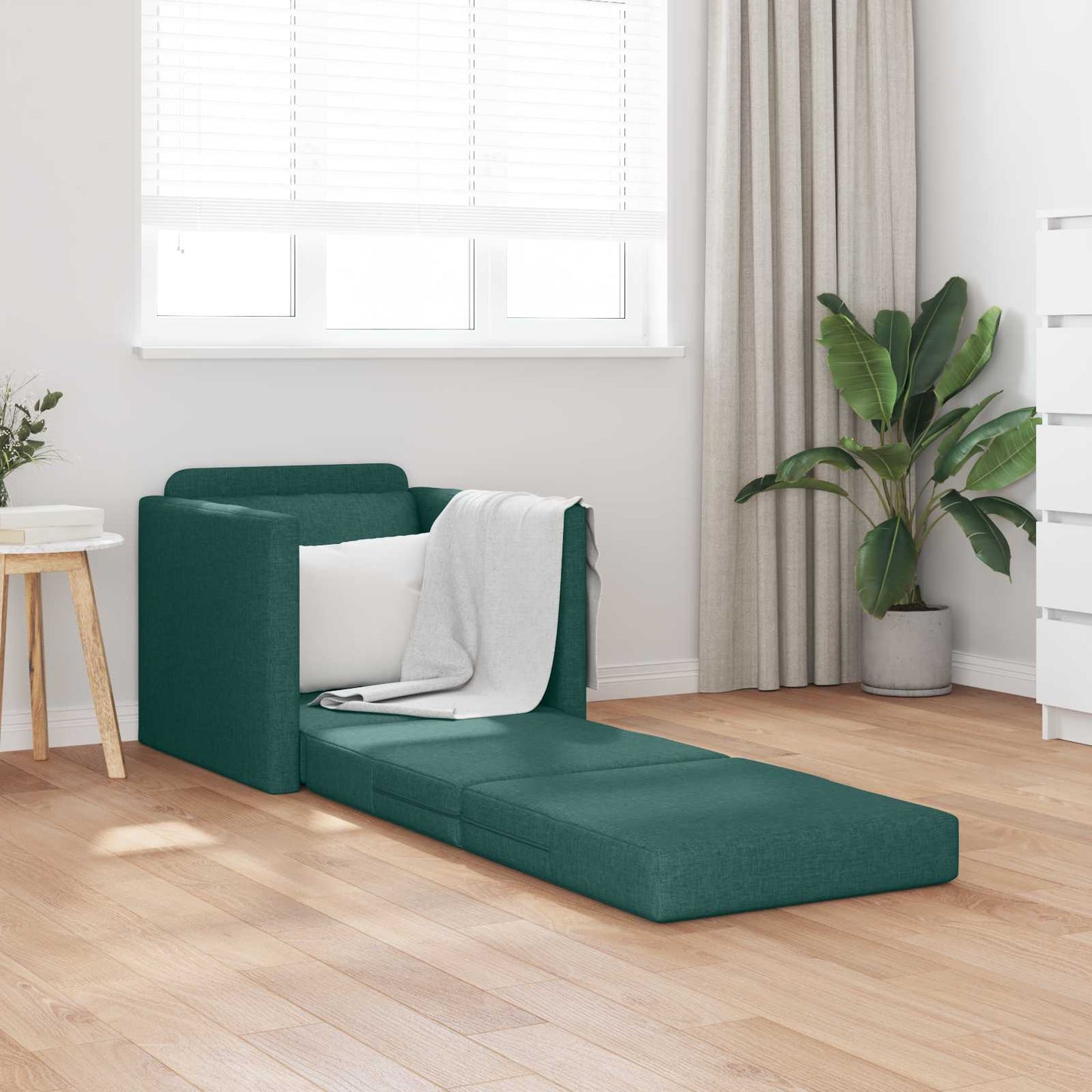 vidaXL Canapé-lit 60 cm Vert foncé Tissu