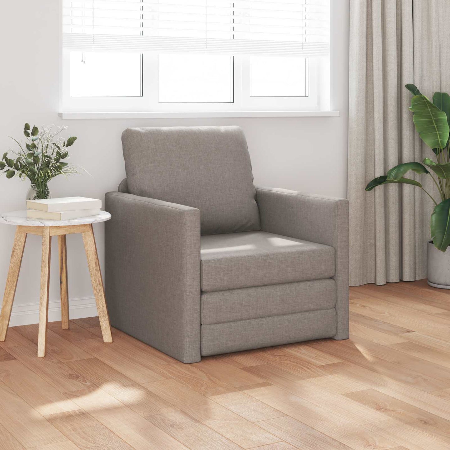 vidaXL Canapé-lit 60 cm taupe en tissu