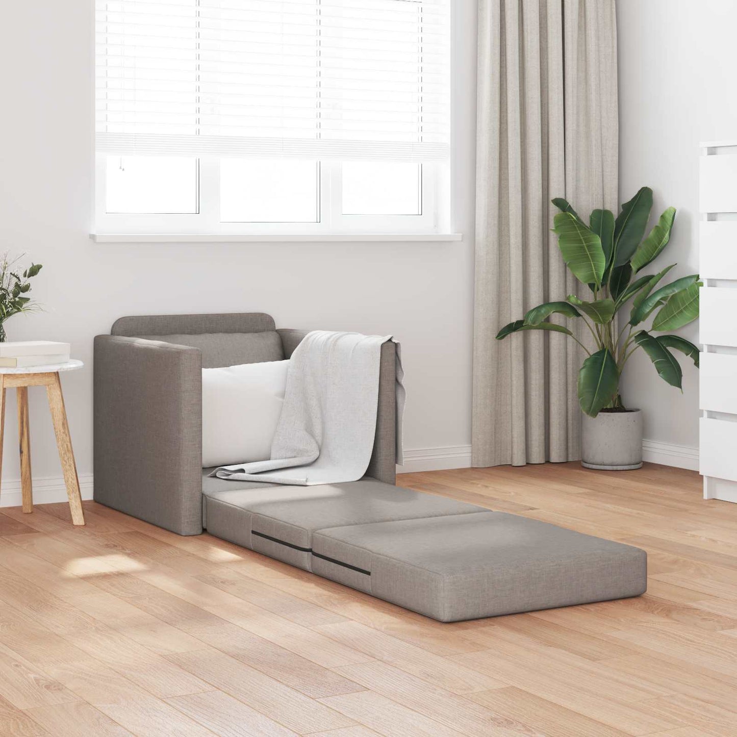 vidaXL Canapé-lit 60 cm taupe en tissu