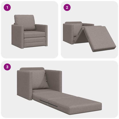 vidaXL Canapé-lit 60 cm taupe en tissu