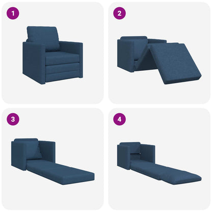 vidaXL Canapé-lit 60 cm Bleu Tissu