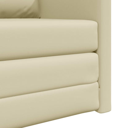 vidaXL Canapé-lit 60 cm Crème Similicuir
