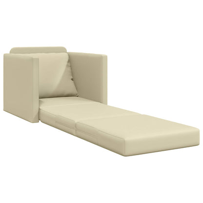 vidaXL Canapé-lit 60 cm Crème Similicuir