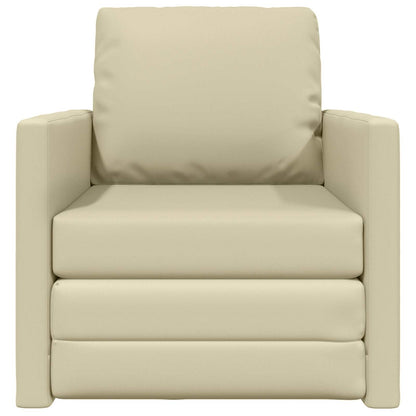 vidaXL Canapé-lit 60 cm Crème Similicuir