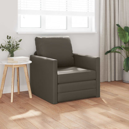 vidaXL Canapé-lit 60 cm Gris Similicuir