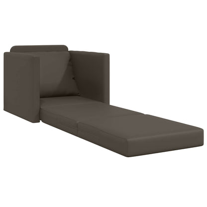 vidaXL Canapé-lit 60 cm Gris Similicuir
