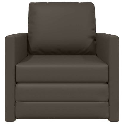 vidaXL Canapé-lit 60 cm Gris Similicuir