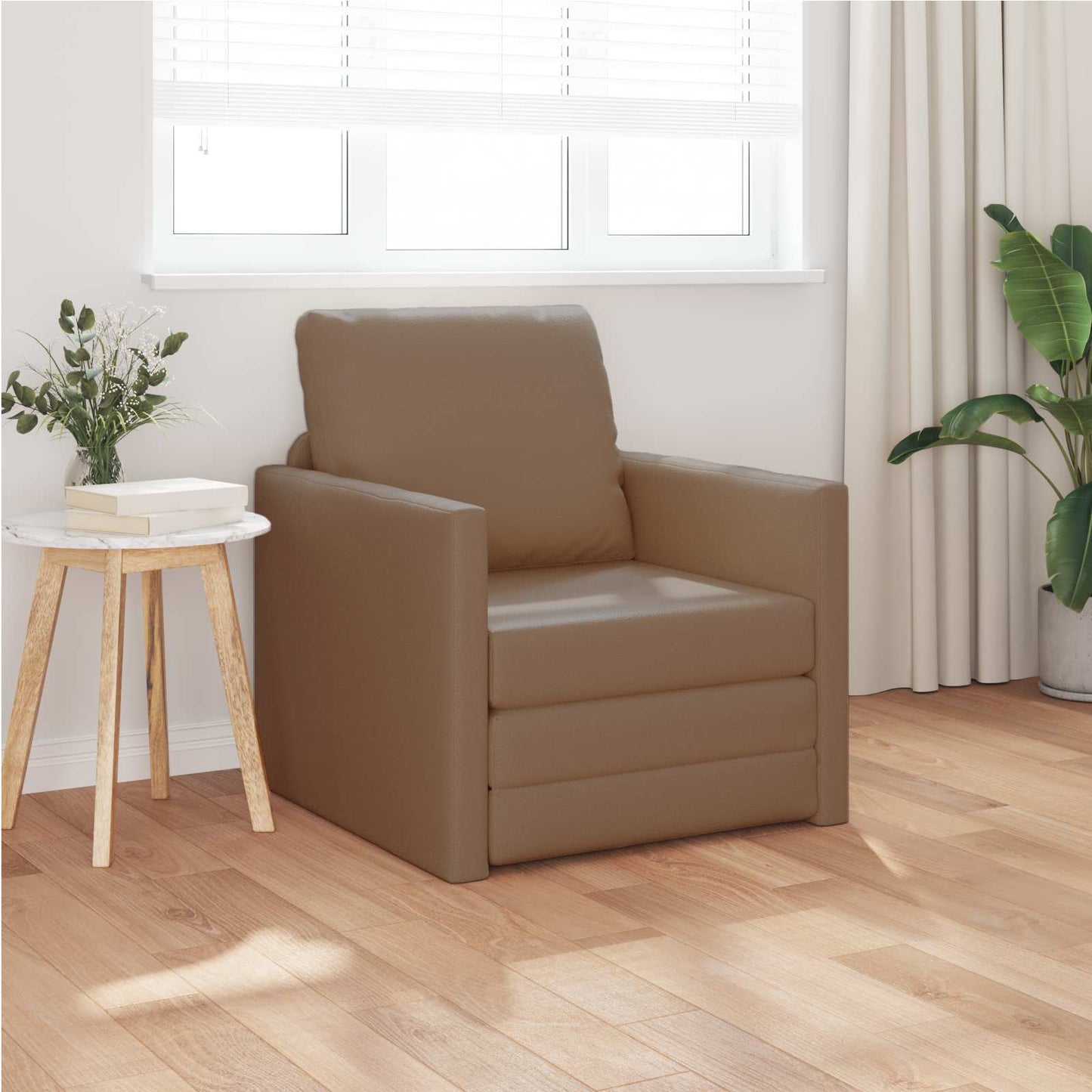 vidaXL Canapé-lit 60 cm cappuccino en similicuir