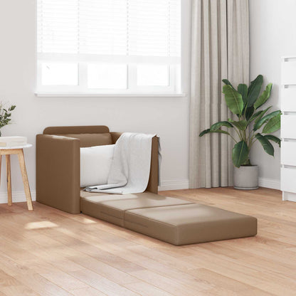 vidaXL Canapé-lit 60 cm cappuccino en similicuir