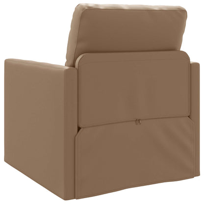 vidaXL Canapé-lit 60 cm cappuccino en similicuir