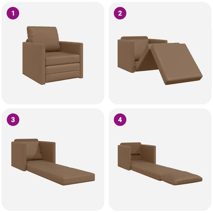 vidaXL Canapé-lit 60 cm cappuccino en similicuir