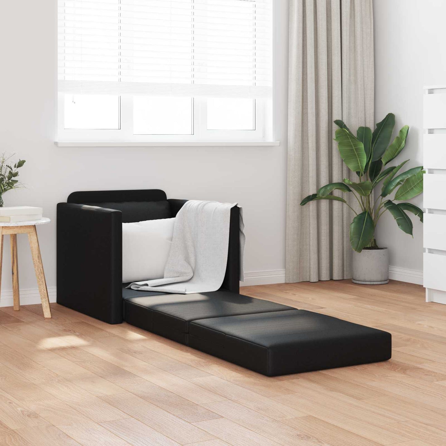 vidaXL Canapé-lit 60 cm noir similicuir