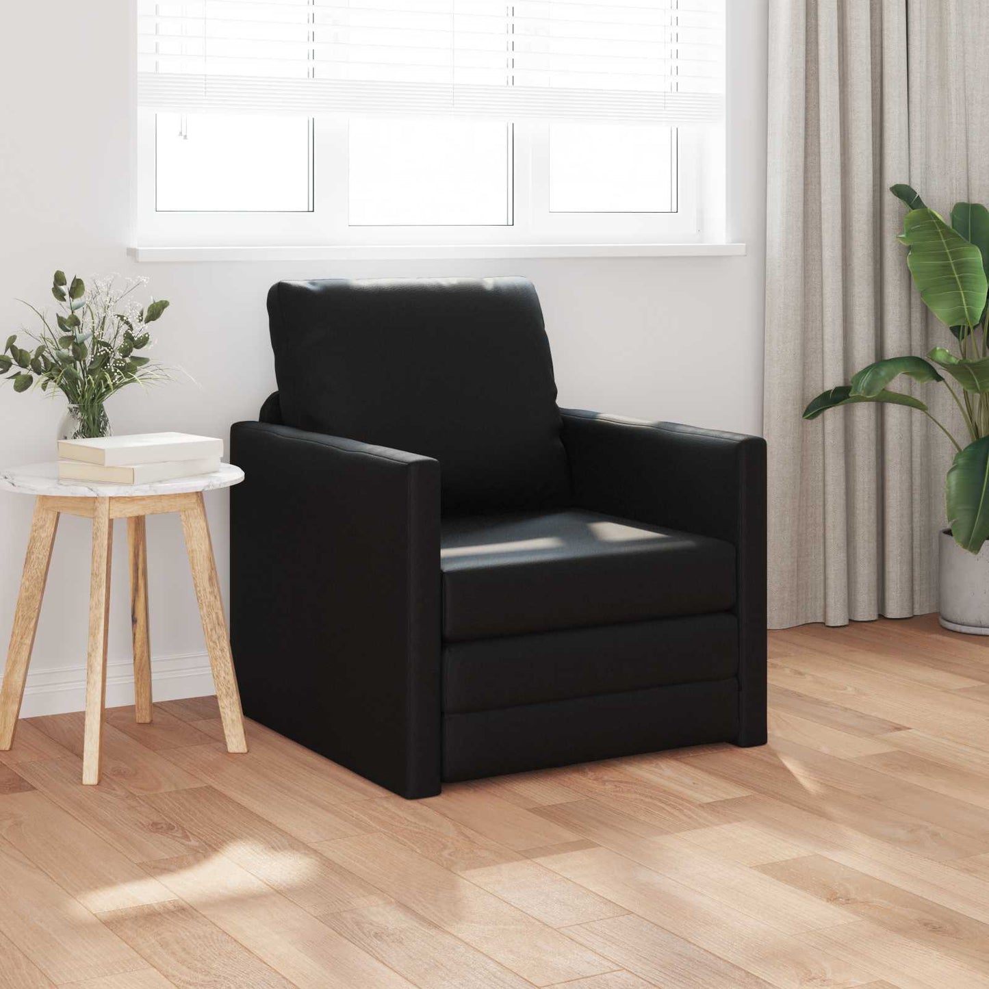 vidaXL Canapé-lit 60 cm noir similicuir