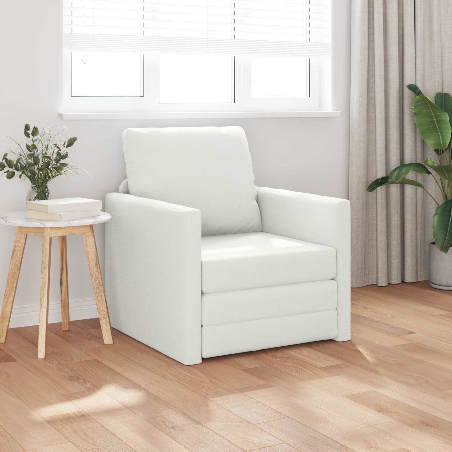 vidaXL Canapé-lit 60cm Blanc Similicuir