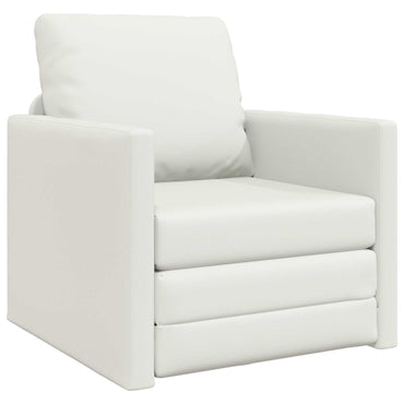 vidaXL Canapé-lit 60cm Blanc Similicuir