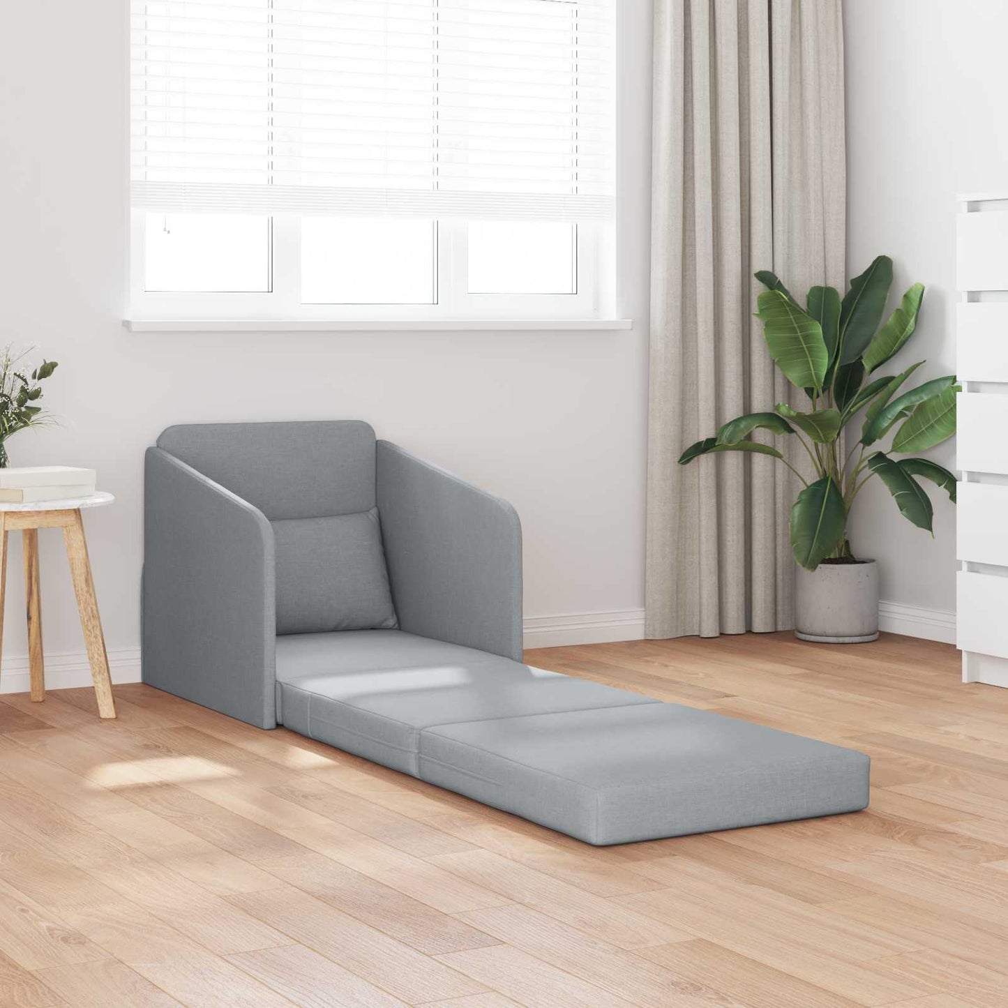 vidaXL Canapé-lit 60 cm Gris clair Tissu