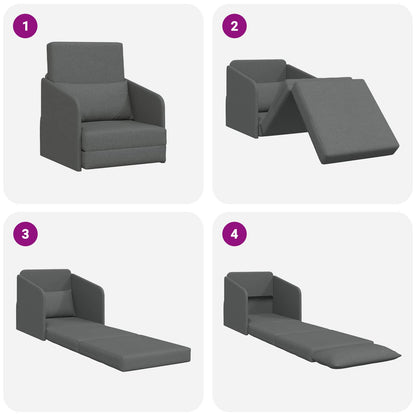 vidaXL Schlafsofa 60cm Dunkelgrau Stoff