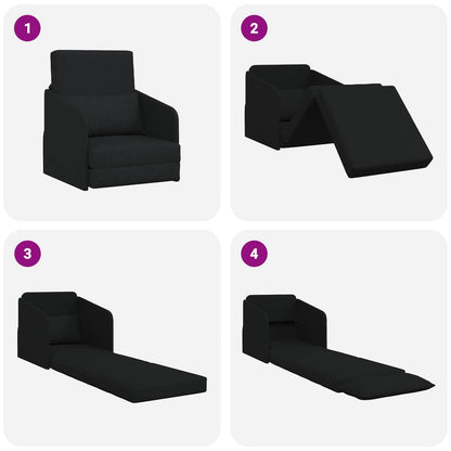 Schlafsofa 60cm Schwarz Stoff