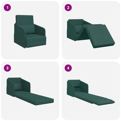 vidaXL Schlafsofa 60cm Dunkelgrün Stoff