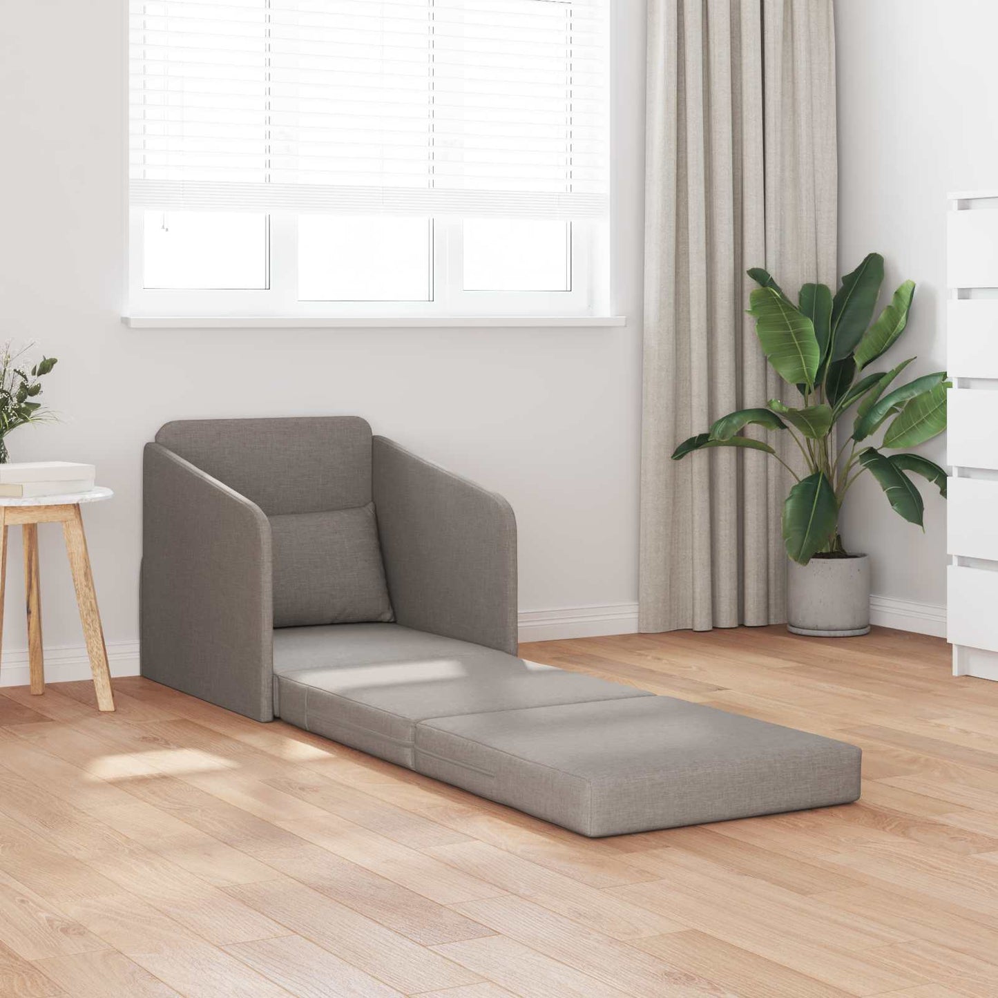 vidaXL Canapé-lit 60 cm Gris-taupe Tissu